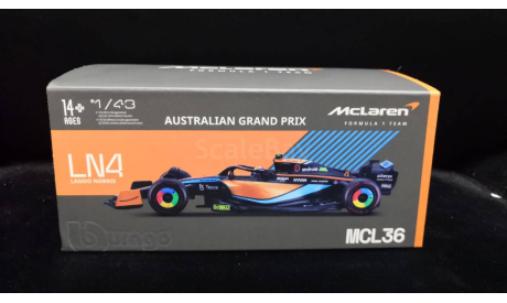 Модель McLaren MCL36 2022 formula Australian GP (Гра-при Австралии) 2022 Lando Norris Ландо Норрис 1 43 Bburago, масштабная модель, 1:43, 1/43