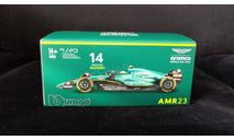 Модель Formula 1 43 Aston Martin AMR23 Fernando Alonso Фернандо Алонсо, масштабная модель, BBurago, 1:43, 1/43