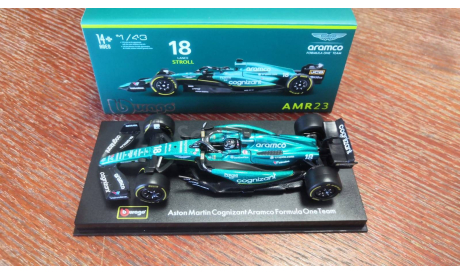 Модель formula 1 43 Aston Martin AMR23 2023 Lance Stroll Лэнс Стролл Bburago, масштабная модель, scale43