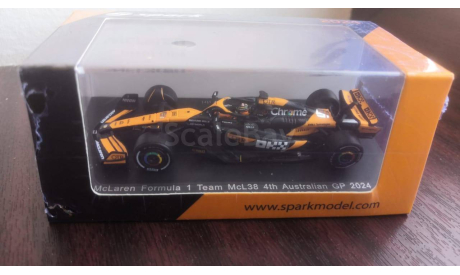 Модель formula 1 64 McLаrеn МCL38 Miami GP Гра-при Майами 2024 Oscar Piastri Оскар Пиастри Spark, масштабная модель, McLaren, 1:64, 1/64