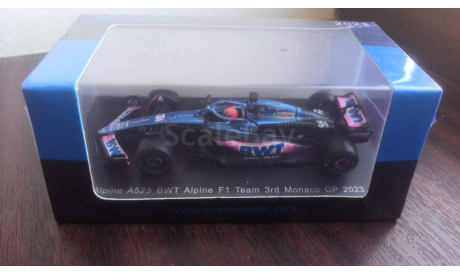 Модель formula 1 64 Alpine A523 Monaco GP Гран-при Монако 2023 Esteban Ocon Эстебан Окон Spark, масштабная модель, 1:64, 1/64