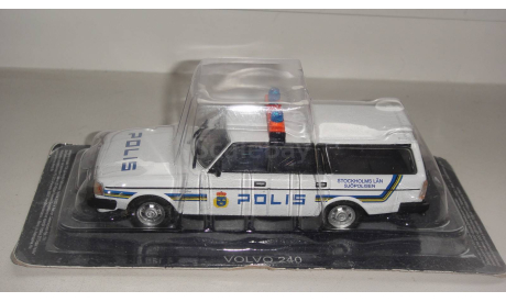 ПОЛИЦЕЙСКИЕ МАШИНЫ МИРА №56 VOLVO 240  ТОЛЬКО МОСКВА САМОВЫВОЗ, журнальная серия Полицейские машины мира (DeAgostini), scale43