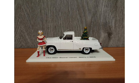 1/43 ГАЗ M22 Волга Пикап Merry X-mas Белый NEO, масштабная модель, Neo Scale Models, scale43