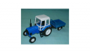 Трактор МТЗ-82 с прицепом (синий), масштабная модель, 1:43, 1/43, Агат/Моссар/Тантал