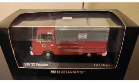 Volkswagen VW T2 Pritsche Feuerwehr Dortmund Minichamps, масштабная модель, scale43