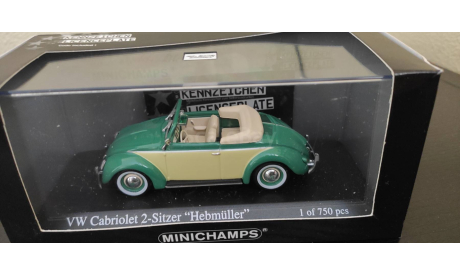 Volkswagen VW Hebmuller Cabriolet 1949 Minichamps, масштабная модель, scale48