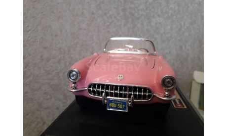 chevrolet corvette 1957 pink, масштабная модель, BBurago, scale24