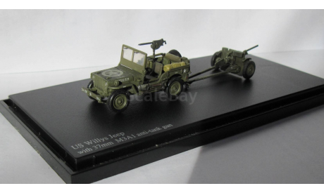 US Willys Jeep , С  37mm M3A1 противотанковой пушкой  1:72, масштабная модель, 1/72