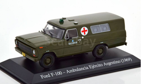 1:43 — Ford F-100 Ambulancia Ejercito Argentino 1969, масштабная модель, Altaya, scale43