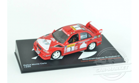 1:43 — Mitsubishi Lancer Evo VI #1 Winner Rallye Monte Carlo 1999 Mäkinen, Mannisenmäki — SALE !!! РАСПРОДАЖА !!!, масштабная модель, Altaya, scale43