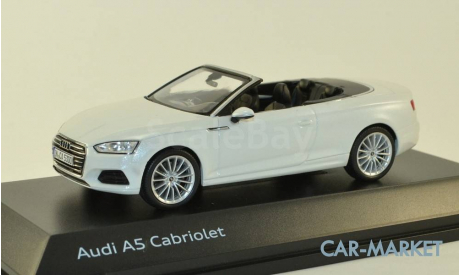 1:43 — Audi A5 Convertible 2017 Glacier White, масштабная модель, Spark, scale43