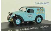 1:43 — Fiat 500 A Furgoncino Tre Teste, масштабная модель, Atlas, 1/43