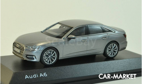 1:43 — Audi A6 C8 Limousine 2018 Taifun Grey, масштабная модель, iScale, scale43