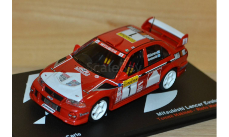 1:43 — Mitsubishi Lancer Evo VI #1 Winner Rallye Monte Carlo 1999 Mäkinen, Mannisenmäki, масштабная модель, Altaya, 1/43