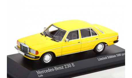 1:43 — Mercedes-Benz 230 E (W123) yellow, масштабная модель, Minichamps, scale43