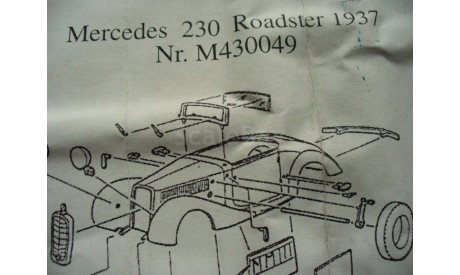 Mercedes-benz 230 Roadster 1937, масштабная модель, Tin wizard, scale43