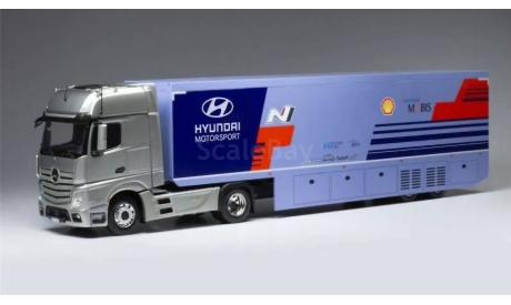 Mercedes-Benz Actros MP4 трейлер команды Hyundai, масштабная модель, IXO грузовики (серии TRU), 1:43, 1/43