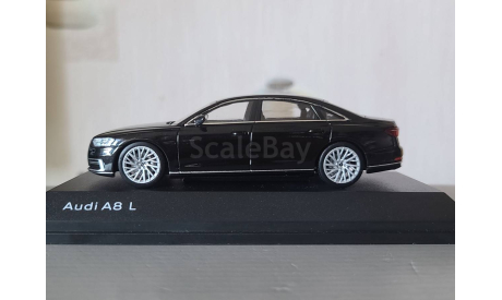 Audi A8 L 2018 Black, масштабная модель, I-Scale, 1:43, 1/43