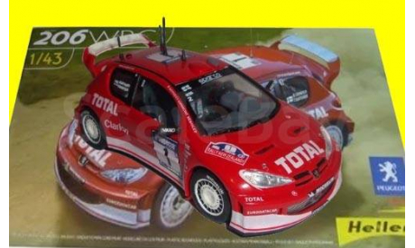 сборная модель Peugeot 206 WRC 2003, Gronholm, 1/43 Heller, сборная модель автомобиля, 1:43