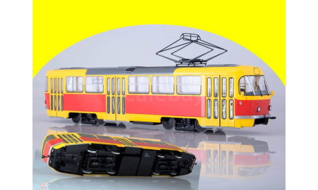 Трамвай Tatra-T3SU трёхдверный желтокрасный, масштабная модель, 1:43, 1/43, Start Scale Models (SSM)