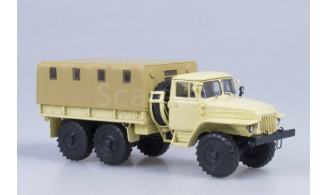 УРАЛ 375Д бортовой с тентом (бежевый), масштабная модель, 1:43, 1/43, Автоистория (АИСТ)