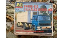 Сборная модель Skoda-110 с полуприцепом ALKA N13CH, масштабная модель, AVD Models, Škoda, scale43