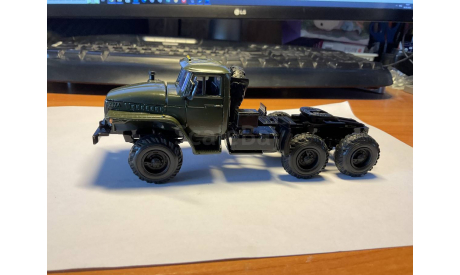 УРАЛ 44202 тягач, хаки, масштабная модель, 1:43, 1/43, Элекон