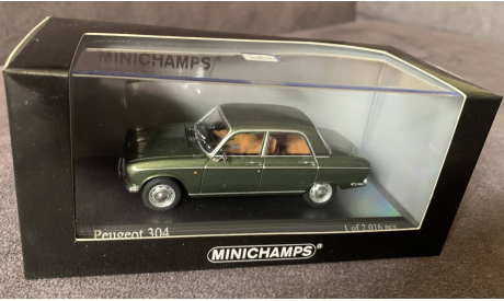 Peugeot-304 темно-зеленый металлик, масштабная модель, Minichamps, scale43