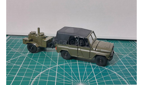 УАЗ 469 с прицепом кухня А34, масштабная модель, Агат/Моссар/Тантал, scale43