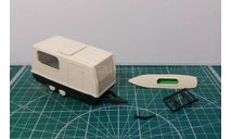 Прицеп Дача с лодкой и фаркопом, масштабная модель, Компаньон, scale43