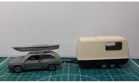 ВАЗ 2108 с прицепом Дача, масштабная модель, Компаньон, scale43