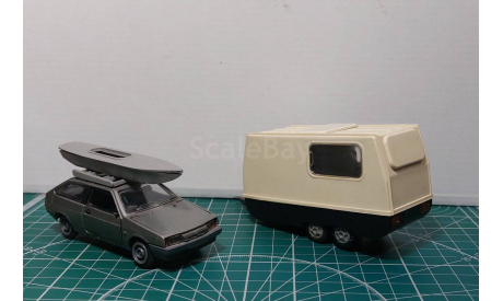 ВАЗ 2108 с прицепом Дача, масштабная модель, Компаньон, scale43