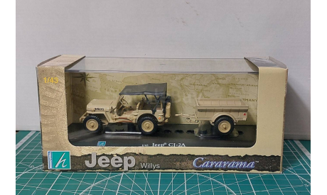 Jeep Cj - 2A с прицепом, масштабная модель, Bauer/Cararama/Hongwell, scale43