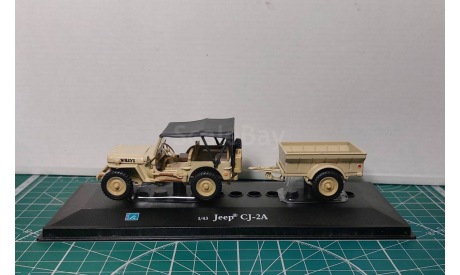 Jeep Cj - 2A с прицепом, масштабная модель, Bauer/Cararama/Hongwell, scale43