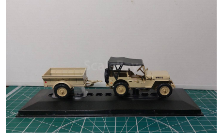 Jeep Cj - 2A с прицепом, масштабная модель, Bauer/Cararama/Hongwell, scale43
