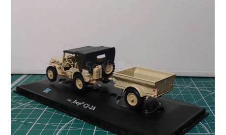 Jeep Cj - 2A с прицепом, масштабная модель, Bauer/Cararama/Hongwell, scale43