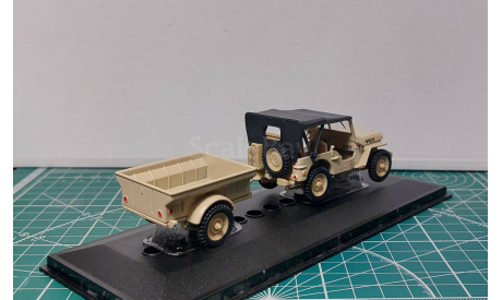 Jeep Cj - 2A с прицепом, масштабная модель, Bauer/Cararama/Hongwell, scale43