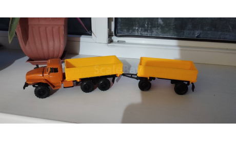 Урал сельхозник с прицепом, масштабная модель, Элекон, scale43
