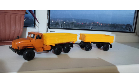 Урал сельхозник с прицепом, масштабная модель, Элекон, scale43