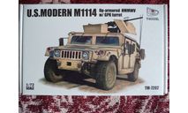 T-Model TM7202 1/72 U.S,HMMWV M1114 w/GPK turret, сборные модели бронетехники, танков, бтт, ​T-MODEL, 1:72