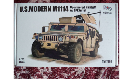 T-Model TM7202 1/72 U.S,HMMWV M1114 w/GPK turret, сборные модели бронетехники, танков, бтт, ​T-MODEL, 1:72