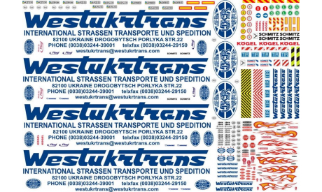 Декали на грузовик Westukrtrans - А4 - 1:43, фототравление, декали, краски, материалы, scale43