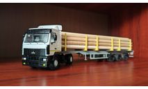 МАЗ-5440 с полуприцепом-сортиментовозом, масштабная модель, Start Scale Models (SSM), scale43