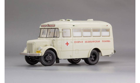 Павловский автобус 651 ’Скорая Медицинская Помощь’, г. Ленинград - 1957 г. DIP 165104, масштабная модель, DiP Models, scale43, ПАЗ