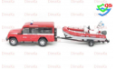 1/43 Пожарный внедорожник Mondo Iveco Massif  (с штурмовой лодкой), масштабная модель, 1:43