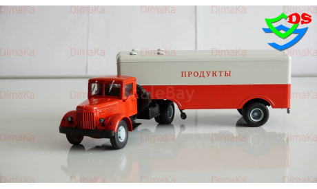 МАЗ-200В с полуприцепом НАМИ-5217, (белый/красный) 1:43 Автоистория (АИСТ), масштабная модель, 1/43