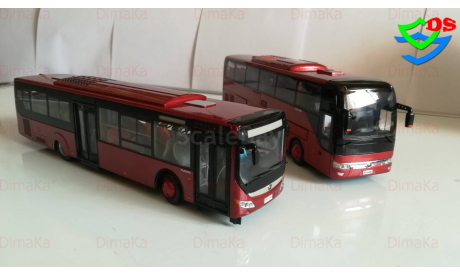 Автобус Yutong туристический и городской Ютонг 1 лотом, масштабная модель, China Promo Models, scale43
