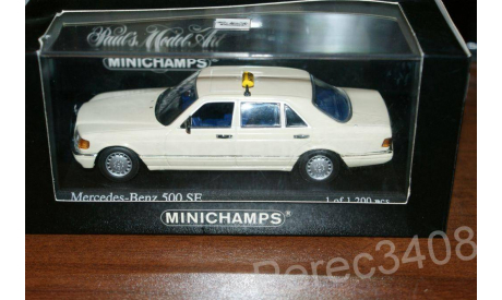 Mercedes S Class 500SE 1979 Taxi minichamps, масштабная модель, 1:43, 1/43, Mercedes-Benz