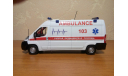 СКОРАЯ МЕДИЦИНСКАЯ ПОМОЩЬ НА БАЗЕ PEUGEOT BOXER AMBULANCE., масштабная модель, 1:43, 1/43