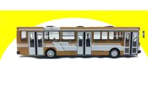 Автобус ЛиАЗ-5256.00 агат (желтый с косыми белыми полосами), масштабная модель, scale43